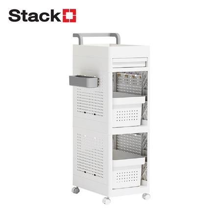 2-TIER UTILITY CART STACKO TORI 25.3X41X87.5CM WHITE [EXCLUSIVE FROM HOMEPRO THAILAND]