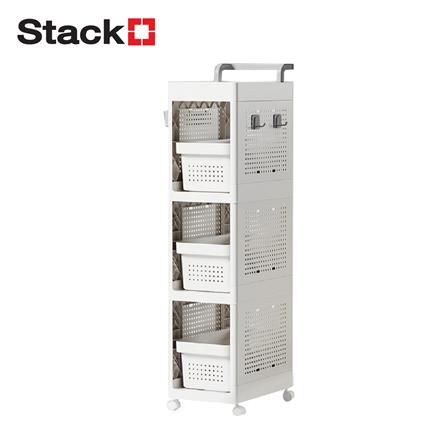3-TIER UTILITY CART STACKO TORI 25.3X41X119.7CM WHITE [EXCLUSIVE FROM HOMEPRO THAILAND]
