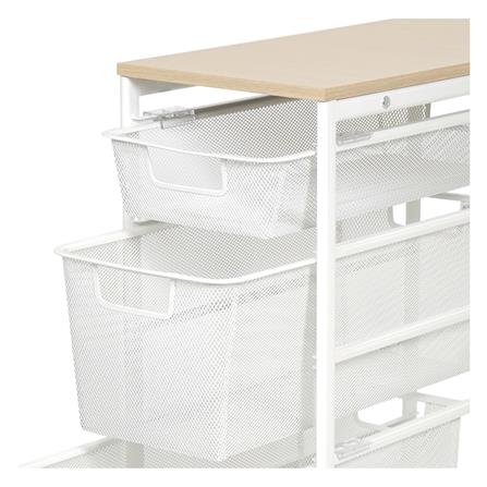 3-TIER DRAWER UNIT WITH WOOD TOP STACKO FLEXI 25.6X51.4X69.7CM WHITE [EXCLUSIVE FROM HOMEPRO THAILAND]