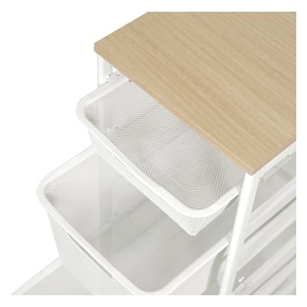 3-TIER DRAWER UNIT WITH WOOD TOP STACKO FLEXI 25.6X51.4X69.7CM WHITE [EXCLUSIVE FROM HOMEPRO THAILAND]