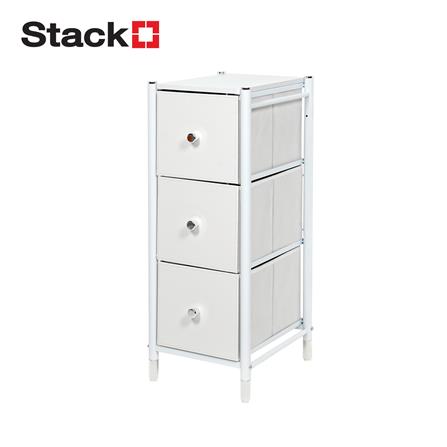 3-DRAWER LEATHER STORAGE UNIT STACKO LUZZO 29X35X77.3CM WHITE [EXCLUSIVE FROM HOMEPRO THAILAND]