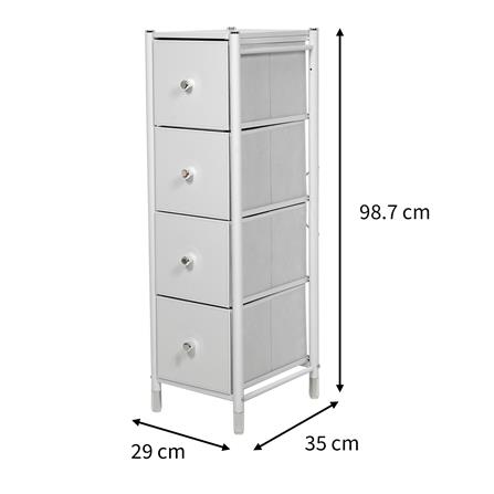 4-DRAWER LEATHER STORAGE UNIT STACKO LUZZO 29X35X98.7CM WHITE [EXCLUSIVE FROM HOMEPRO THAILAND]
