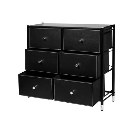 6-DRAWER LEATHER STORAGE UNIT STACKO LUZZO 88.5X30X76.3CM BLACK [EXCLUSIVE FROM HOMEPRO THAILAND]