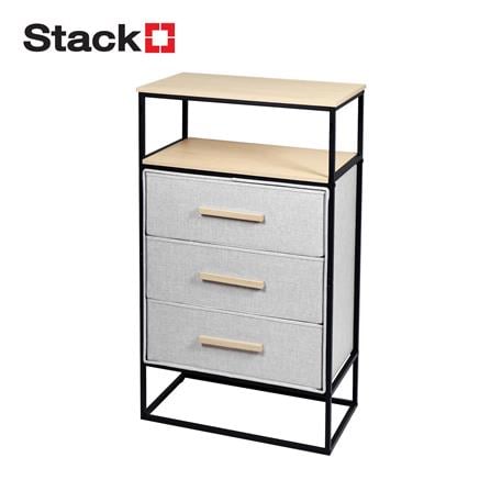 3-DRAWER FABRIC STORAGE UNIT STACKO DIMI 60X34X99.6CM GREY [EXCLUSIVE FROM HOMEPRO THAILAND]