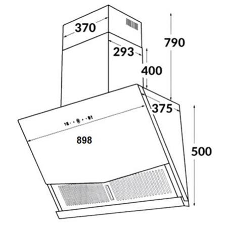 LIVINOX CHIMNEY HOOD LCH-NITE DC-90FB 90CM 2580M3/H DC MOTOR
