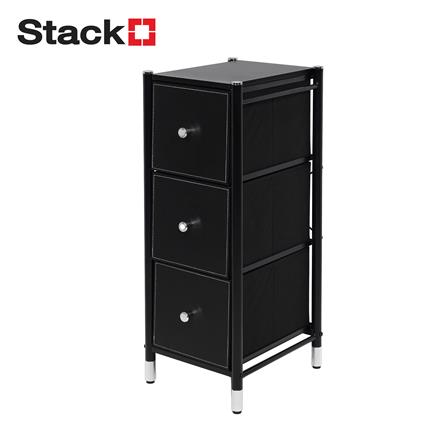3-DRAWER LEATHER STORAGE UNIT STACKO LUZZO 29X35X77.3CM BLACK [EXCLUSIVE FROM HOMEPRO THAILAND]
