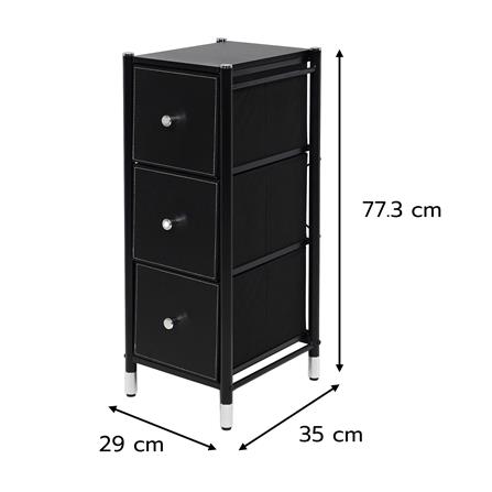 3-DRAWER LEATHER STORAGE UNIT STACKO LUZZO 29X35X77.3CM BLACK [EXCLUSIVE FROM HOMEPRO THAILAND]