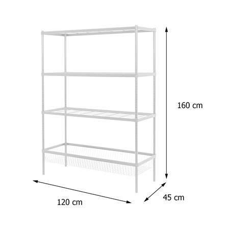 3-TIER SHELVING UNIT WITH BASKET SHELF FURDINI LINEAR WHITE [EXCLUSIVE FROM HOMEPRO THAILAND]