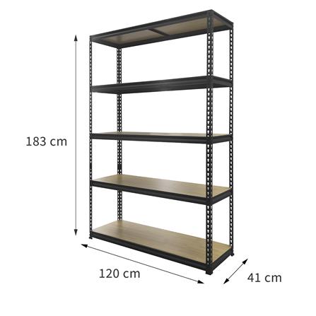 5-TIER SHELVING UNIT FURDINI BROOKLYN 120CM BLACK [EXCLUSIVE FROM HOMEPRO THAILAND]