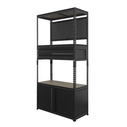 3-TIER MULTIFUNCTIONAL SHELVING UNIT FURDINI BAY 91CM BLACK [EXCLUSIVE FROM HOMEPRO THAILAND]