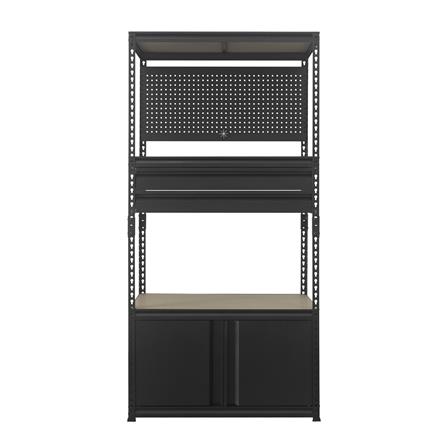 3-TIER MULTIFUNCTIONAL SHELVING UNIT FURDINI BAY 91CM BLACK [EXCLUSIVE FROM HOMEPRO THAILAND]
