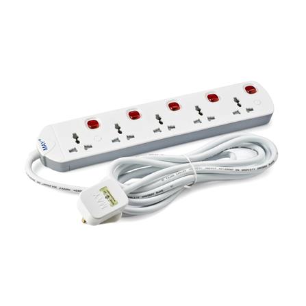 5 GANG 2 METER UNIVERSAL TRAILING SOCKET MA1135-2M MAY