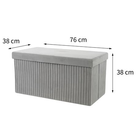 STORAGE OTTOMAN BENCH FURDINI PLEAT GREY [EXCLUSIVE FROM HOMEPRO THAILAND]