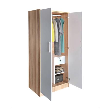 WARDROBE WITH 2 DOORS FURDINI HERO 80CM NATURAL OAK/WHITE [EXCLUSIVE FROM HOMEPRO THAILAND]