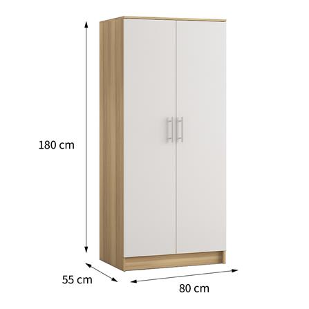 WARDROBE WITH 2 DOORS FURDINI HERO 80CM NATURAL OAK/WHITE [EXCLUSIVE FROM HOMEPRO THAILAND]