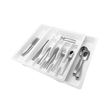 EXPANDABLE KITCHEN UTENSIL TRAY WITH 8 COMPARTMENTS KECH TIDY WHITE