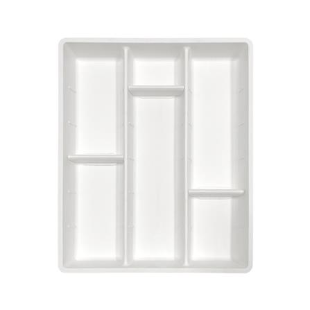 ADJUSTABLE KITCHEN UTENSIL TRAY WITH 6 COMPARTMENTS KECH TIDY WHITE