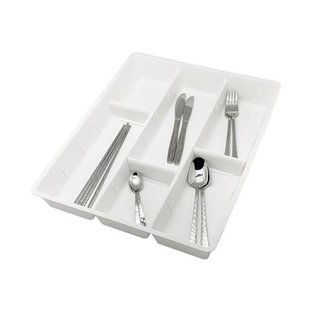 ADJUSTABLE KITCHEN UTENSIL TRAY WITH 6 COMPARTMENTS KECH TIDY WHITE