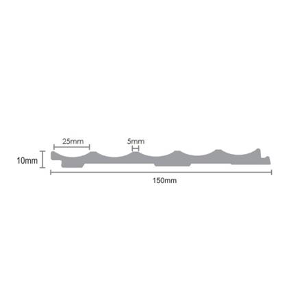 GEOMETRA WPC FLUTED PANEL 16X300X1.2CM WG07 BROWN BLACK