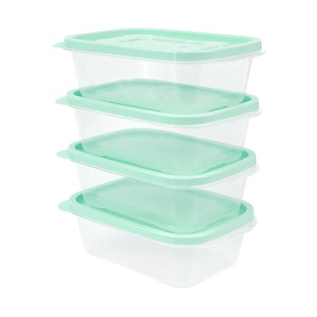 FOOD CONTAINER KECH 9001 600ML GREEN 4PCS