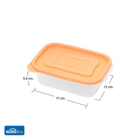 FOOD CONTAINER KECH 9001 0.6L ORANGE 4PCS