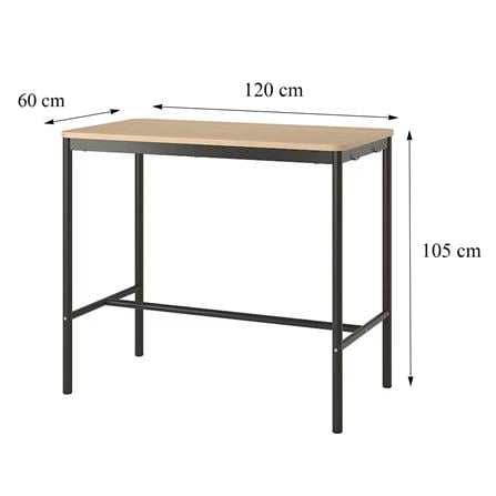 BAR TABLE FURDINI WITCH 120CM NATURAL/BLACK [EXCLUSIVE FROM HOMEPRO THAILAND]