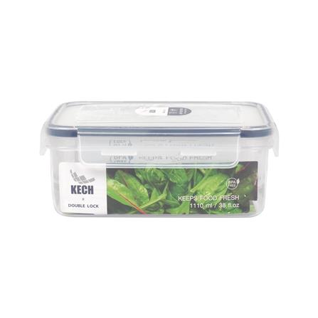 FOOD CONTAINER KECH X DOUBLE LOCK 9113 1.11L WHITE/DARK BLUE