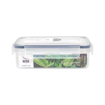 FOOD CONTAINER KECH X DOUBLE LOCK 9213 0.8L WHITE/DARK BLUE