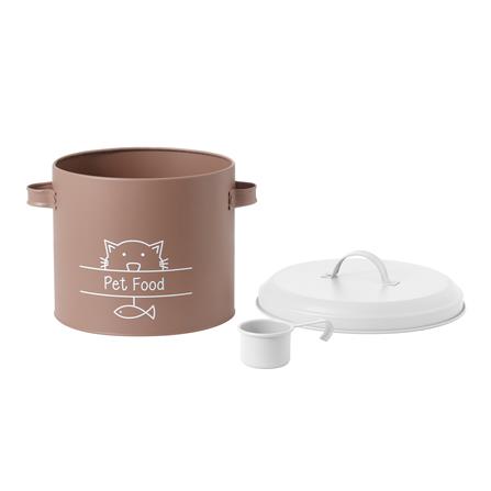 ROUND CANISTER WITH PULL LID KECH PET FOOD 3.5L BROWN [EXCLUSIVE FROM HOMEPRO THAILAND]