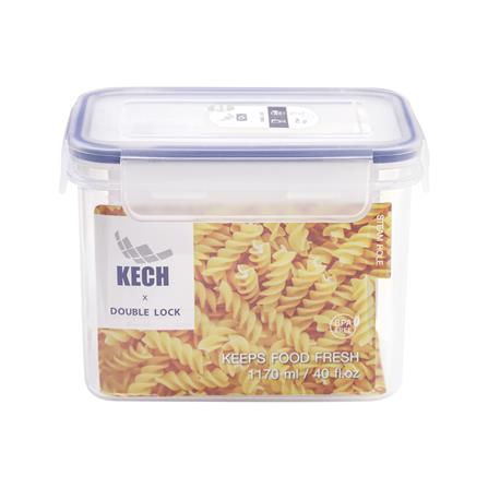 FOOD CONTAINER KECH X DOUBLE LOCK 9115 1.17L WHITE/DARK BLUE