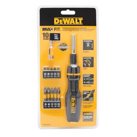 DEWALT MAXFIT RATCHETING MULTI-BIT SCREWDRIVER (10PCS BIT) DWHT66567