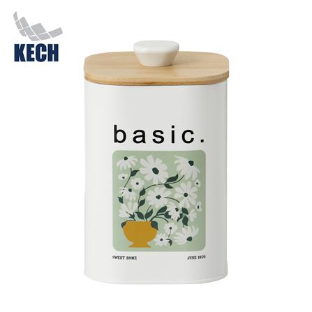 RECTANGULAR CANISTER WITH PULL LID KECH ALL BLOOM BASIC SS 1.4L