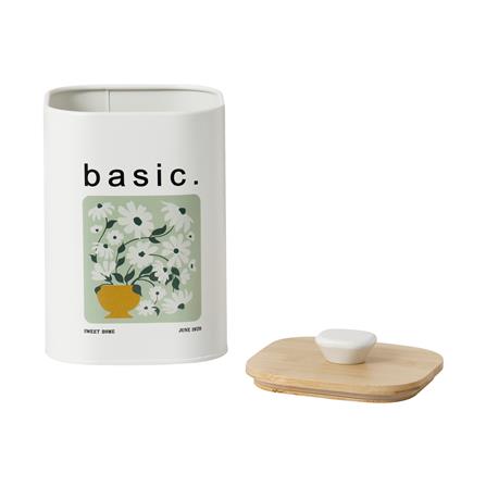 RECTANGULAR CANISTER WITH PULL LID KECH ALL BLOOM BASIC SS 1.4L