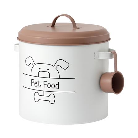 ROUND CANISTER WITH PULL LID KECH PET FOOD 9.95L WHITE [EXCLUSIVE FROM HOMEPRO THAILAND]