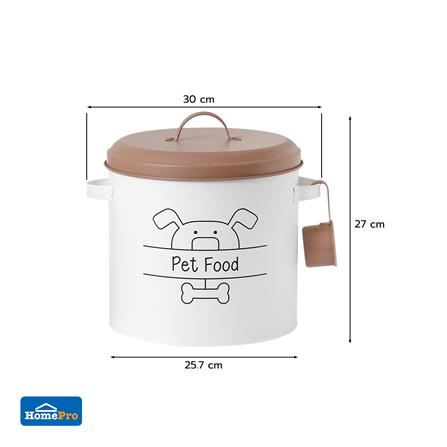 ROUND CANISTER WITH PULL LID KECH PET FOOD 9.95L WHITE [EXCLUSIVE FROM HOMEPRO THAILAND]