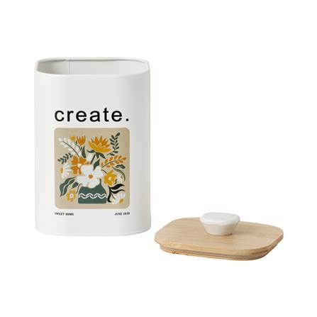 RECTANGULAR CANISTER WITH PULL LID KECH ALL BLOOM CREATE SS 1.4L