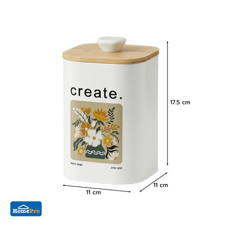RECTANGULAR CANISTER WITH PULL LID KECH ALL BLOOM CREATE SS 1.4L