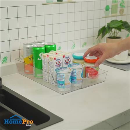 EXTENDABLE REFRIGERATOR ORGANIZER BIN KECH FROSTY 35.6X17X7.5CM CLEAR [EXCLUSIVE FROM HOMEPRO THAILAND]
