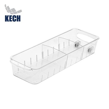 REFRIGERATOR ORGANIZER BIN ON WHEELS WITH DIVIDERS KECH FROSTY SIZE S [EXCLUSIVE FROM HOMEPRO THAILAND]