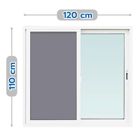 UPVC SLIDING WINDOW WITH SCREEN S-S AZLE 120X110CM WHITE [EXCLUSIVE FROM HOMEPRO THAILAND]