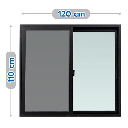 ALUMINUM SLIDING WINDOW WITH SCREEN S-S AZLE 120X110CM BLACK [EXCLUSIVE FROM HOMEPRO THAILAND]