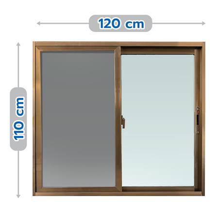 ALUMINUM SLIDING WINDOW WITH SCREEN S-S AZLE 120X110CM LIGHT BROWN [EXCLUSIVE FROM HOMEPRO THAILAND]