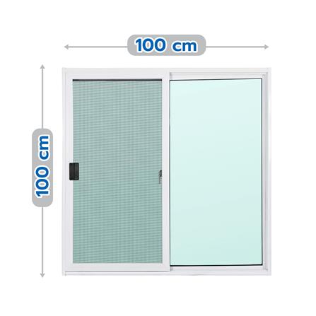 ALUMINUM SLIDING WINDOW WITH WIRE SCREEN S-S AZLE 100X100CM WHITE [EXCLUSIVE FROM HOMEPRO THAILAND]