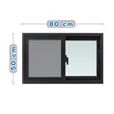 ALUMINUM SLIDING WINDOW WITH SCREEN S-S AZLE 80X50CM BLACK [EXCLUSIVE FROM HOMEPRO THAILAND]