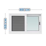 ALUMINUM SLIDING WINDOW WITH SCREEN S-S AZLE 80X50CM WHITE [EXCLUSIVE FROM HOMEPRO THAILAND]
