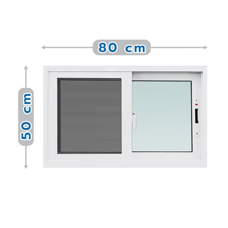 ALUMINUM SLIDING WINDOW WITH SCREEN S-S AZLE 80X50CM WHITE [EXCLUSIVE FROM HOMEPRO THAILAND]