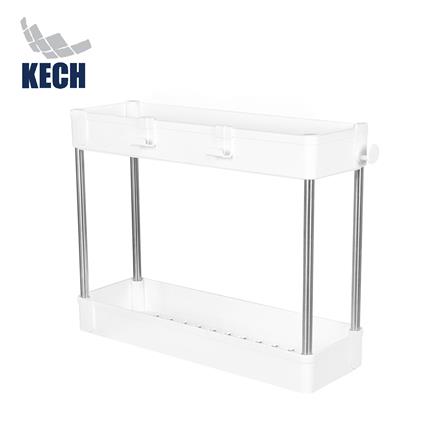 2-TIER STORAGE RACK KECH NIFTY 40X13X31CM WHITE [EXCLUSIVE FROM HOMEPRO THAILAND]