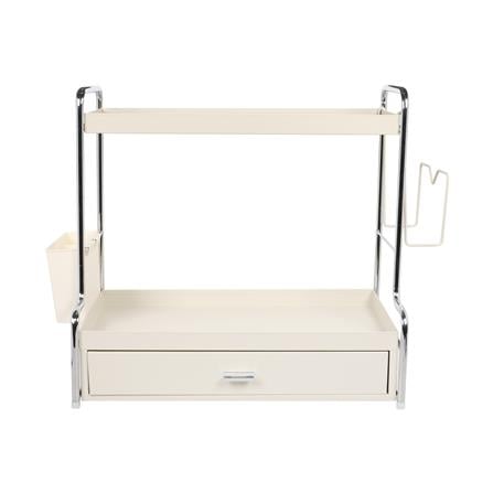 2-TIER CONDIMENT RACK WITH DRAWER KECH CREAMY 42.5X23.5X42CM CREAM [EXCLUSIVE FROM HOMEPRO THAILAND]