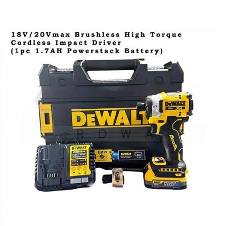 DEWALT 20V BRUSHLESS 3 SPEED  IMPACT DRIVER (1x 1.7Ah Powerstack Battery) DCF860E1T-B1