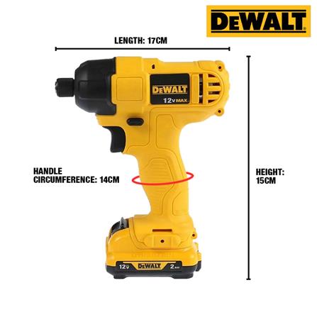 DEWALT 12V CORDLESS IMPACT DRIVER + 18 ACCESSORIES (2x 2.0Ah Batteries) DCF805D2A-B1